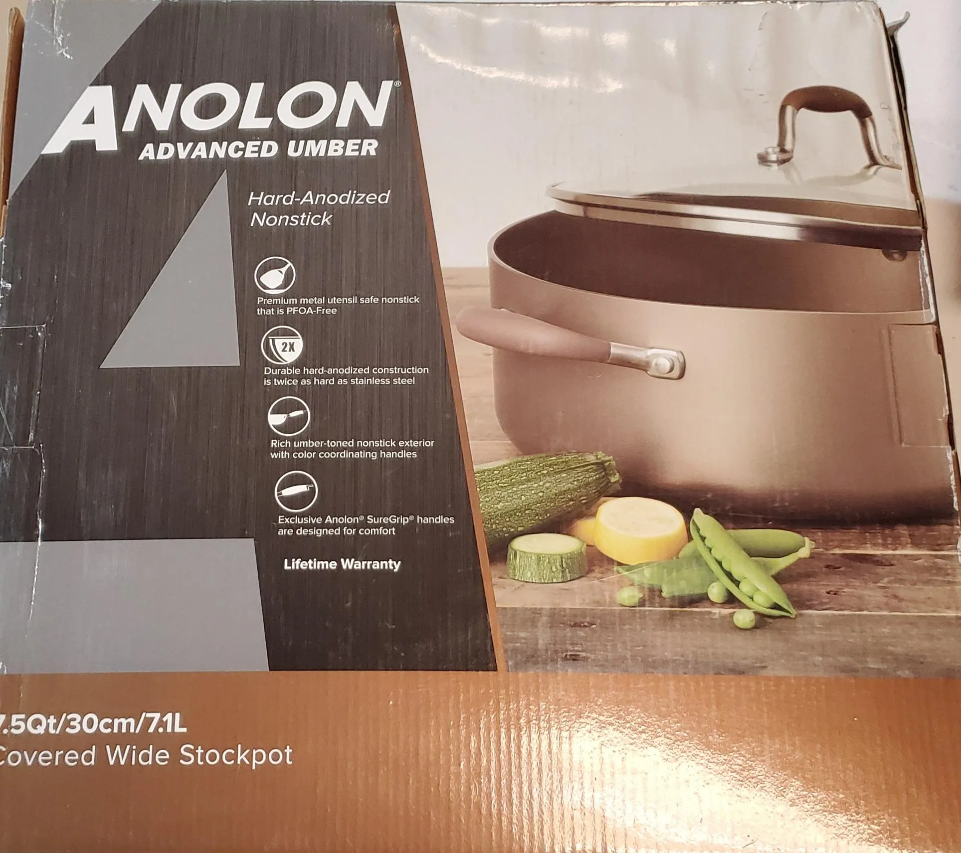 10172020 Anolon Advanced Umber Covered Wide Stockpot