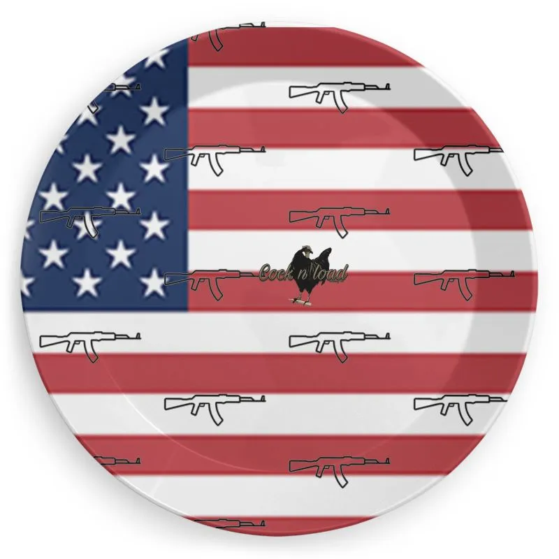 #411 cocknload party plates usa print