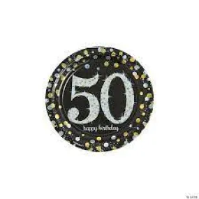 50TH BIRTHDAY CAKE PLATE - SPARKLING CELEBRATION