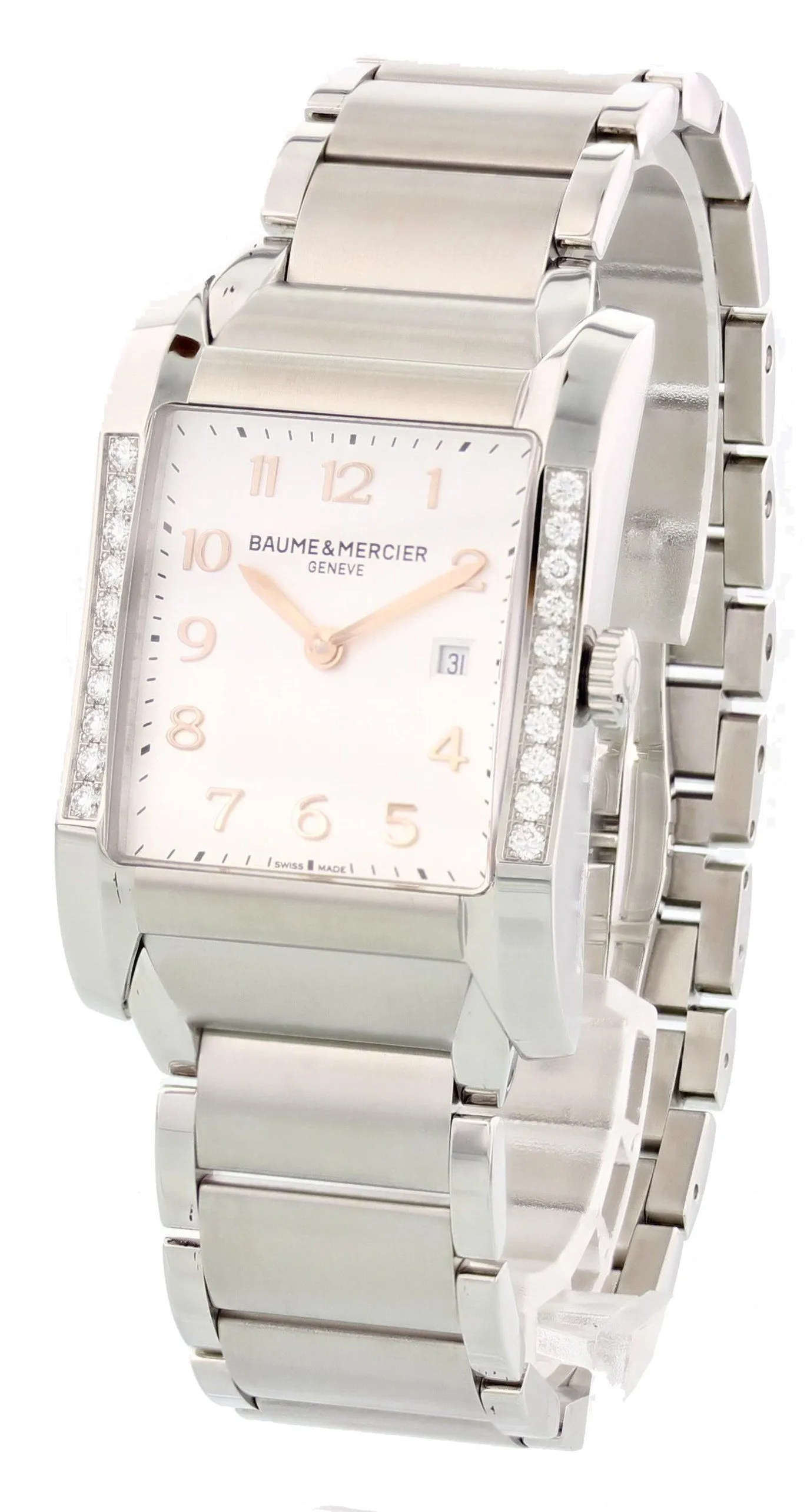 Baume & Mercier Hampton Milleis MOA10023 Steel & Diamonds Ladies Watch