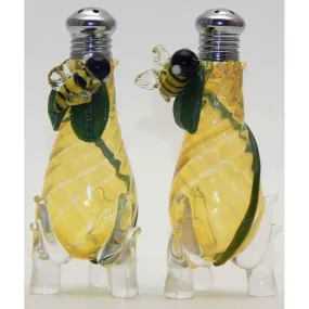 Bees Blown Glass Salt and Pepper Shaker 273 by Four Sisters Art Glass