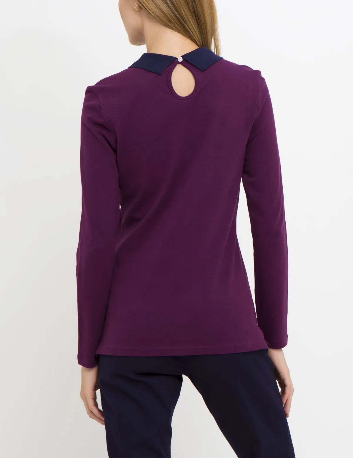 BIRDEYE PETER PAN COLLAR LONG SLEEVE TOP