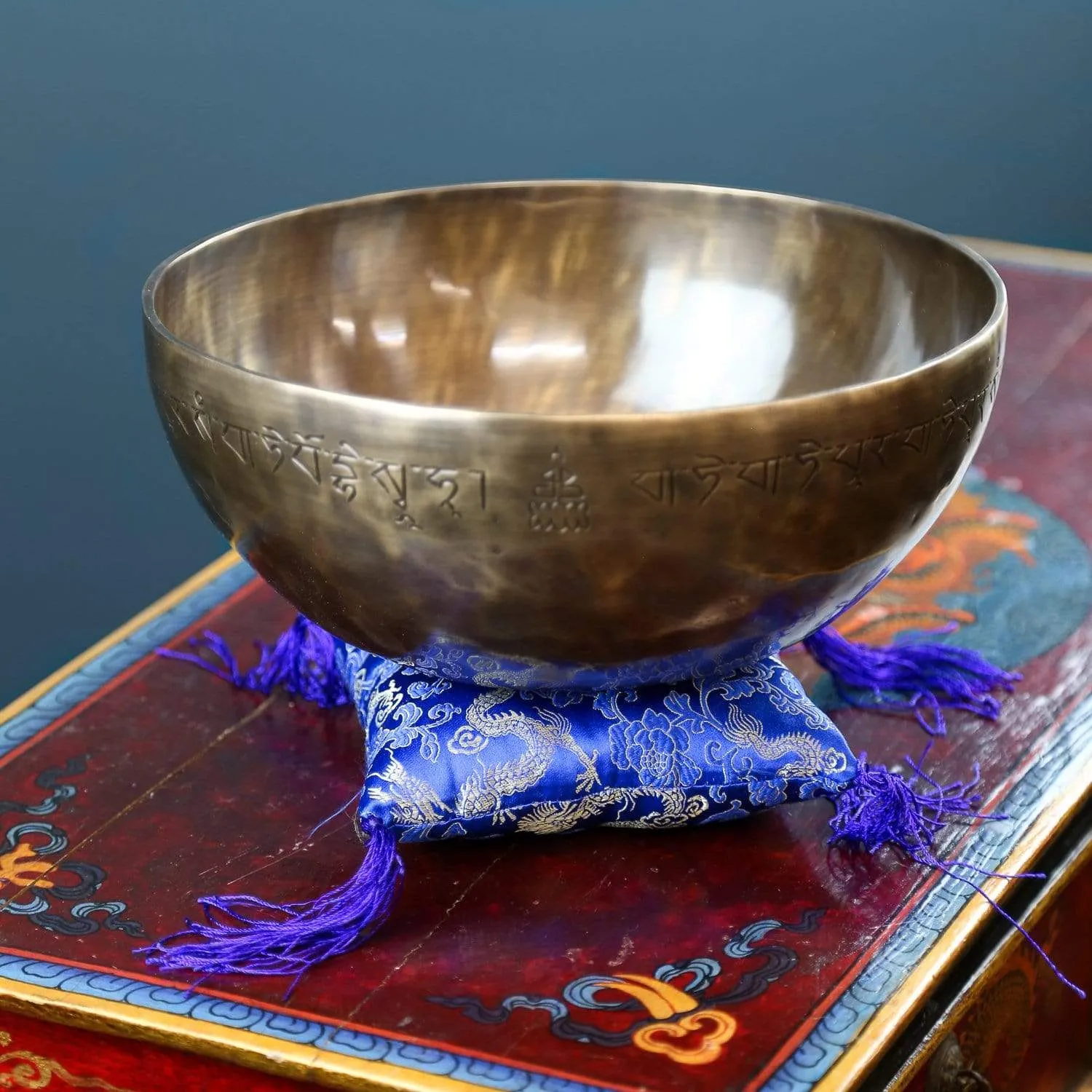 Blue Dragon Singing Bowl Pillow