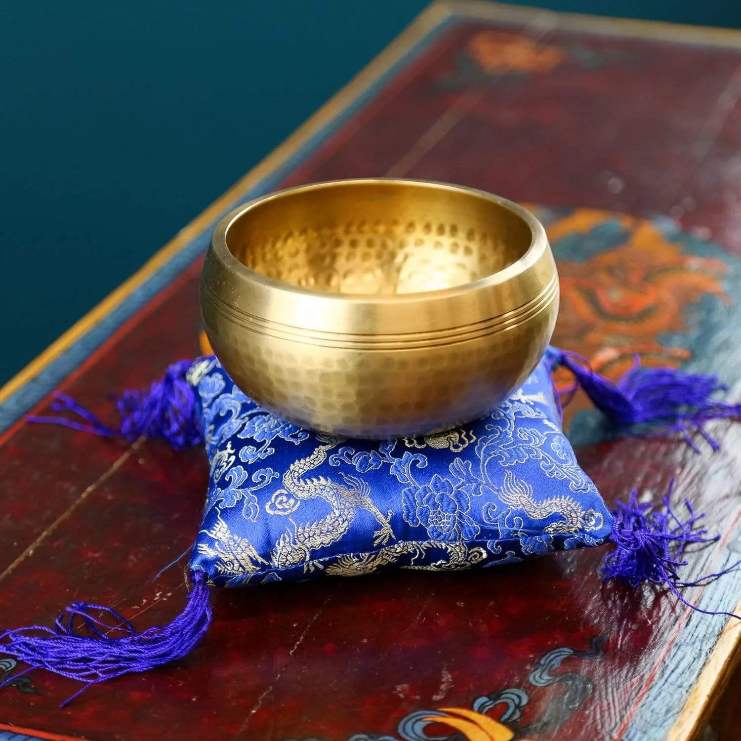 Blue Dragon Singing Bowl Pillow