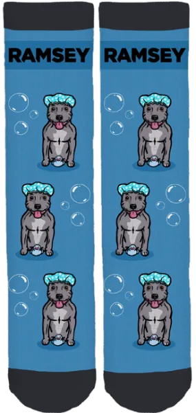 Blue Staffy Ramsey Crew Socks