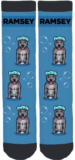 Blue Staffy Ramsey Crew Socks