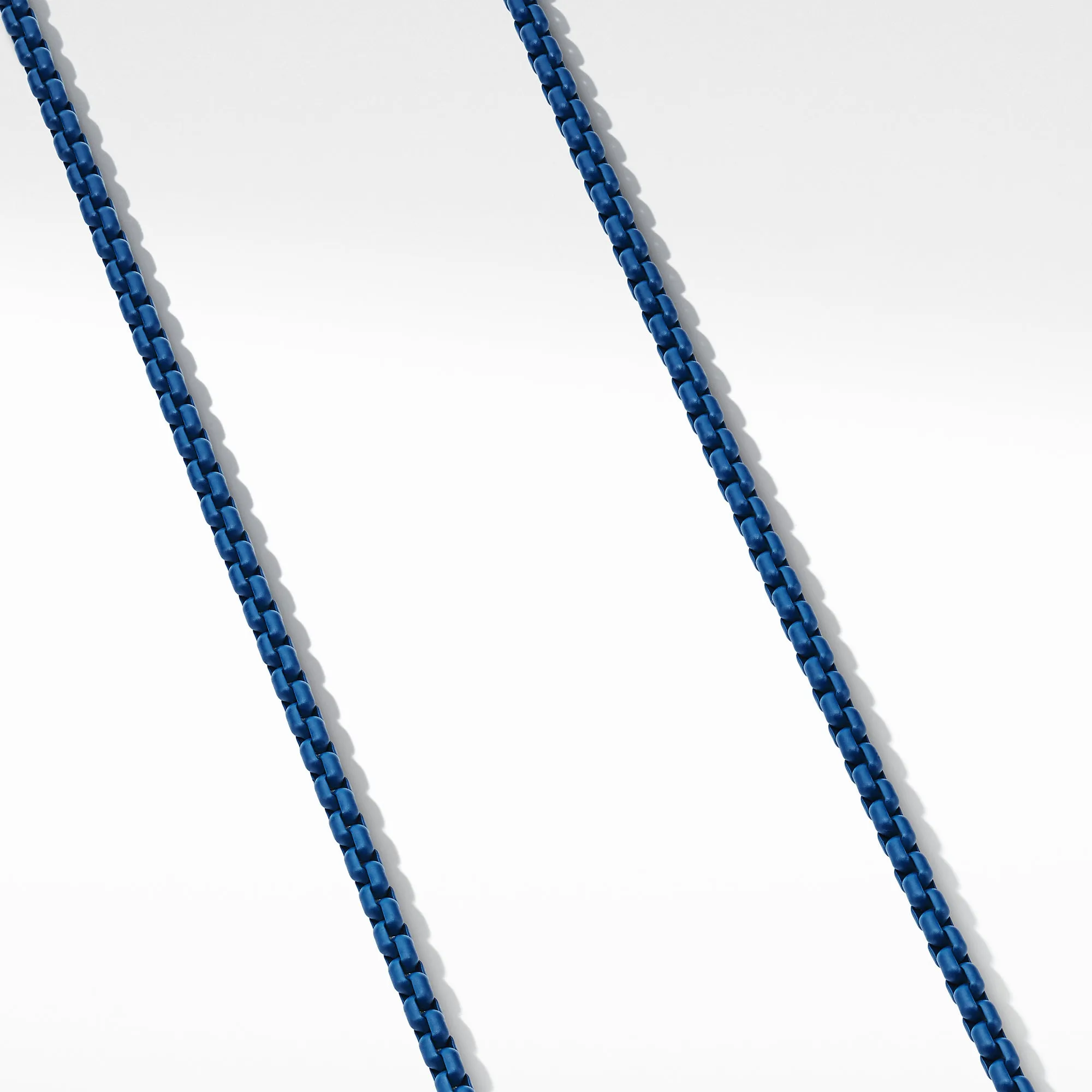 Box Chain Necklace in Blue, 24" Length