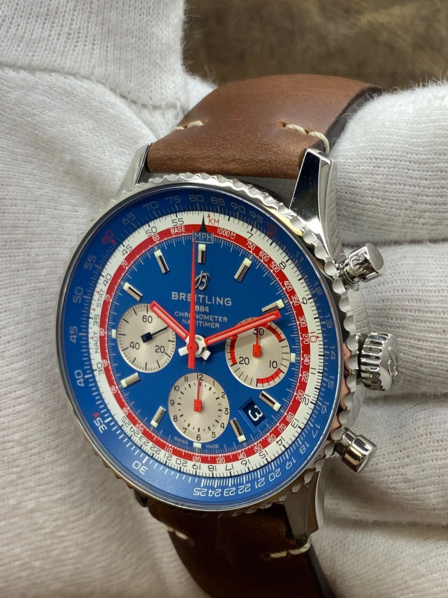 Breitling Navitimer B01 PAN AM AB01212B1C1X2 Blue Dial Automatic Men's Watch