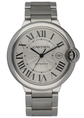 Cartier Ballon Bleu 3765 Stainless Steel Men's Watch Box & Papers