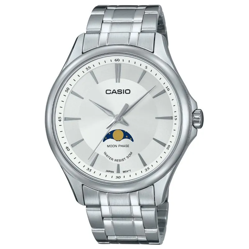 Casio Moon Phase Stainless Steel Men's Watch MTP-M100D-7AVDF