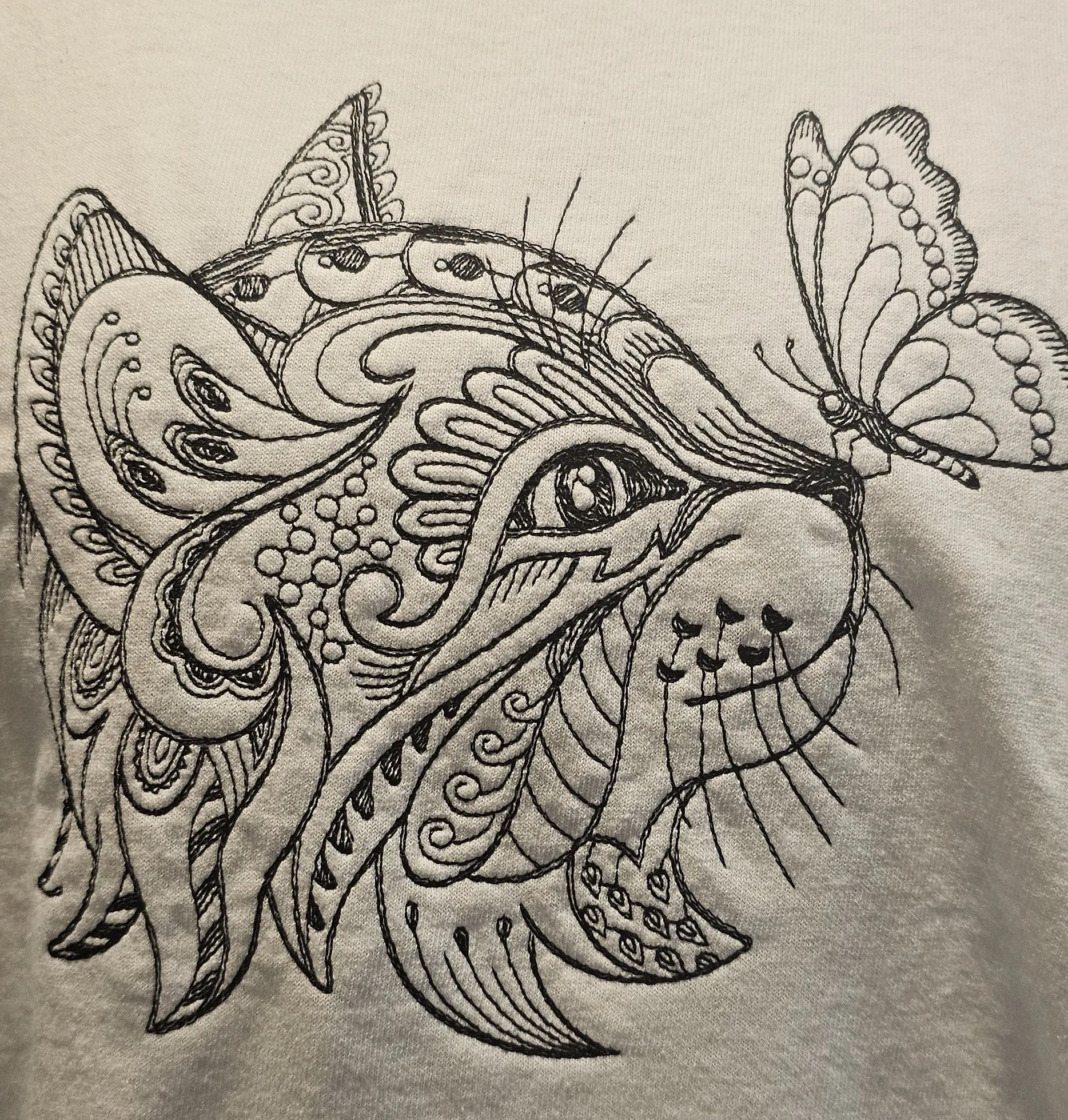 Cat and Butterfly T-shirt