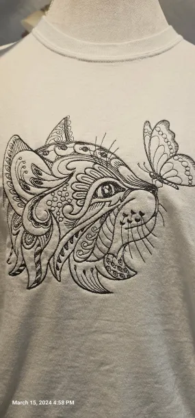 Cat and Butterfly T-shirt