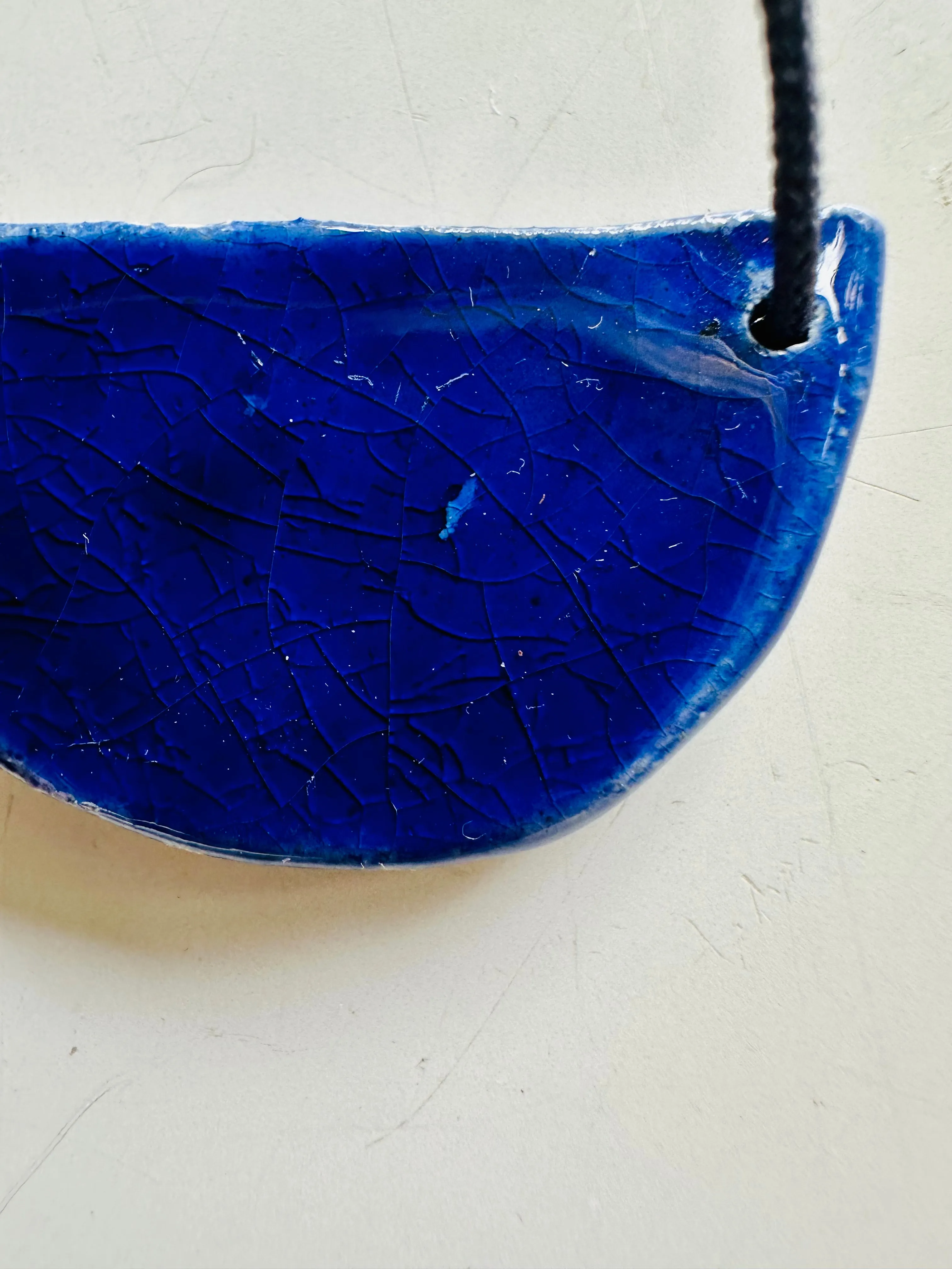 Ceramic Necklace Half Moon — INDIGO