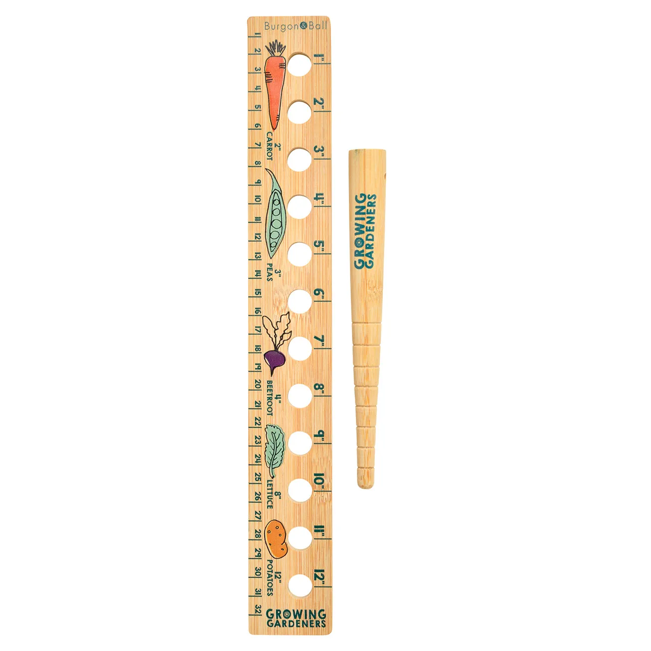 Children's Planting Ruler and Dibber Set - RHS Growing Gardeners