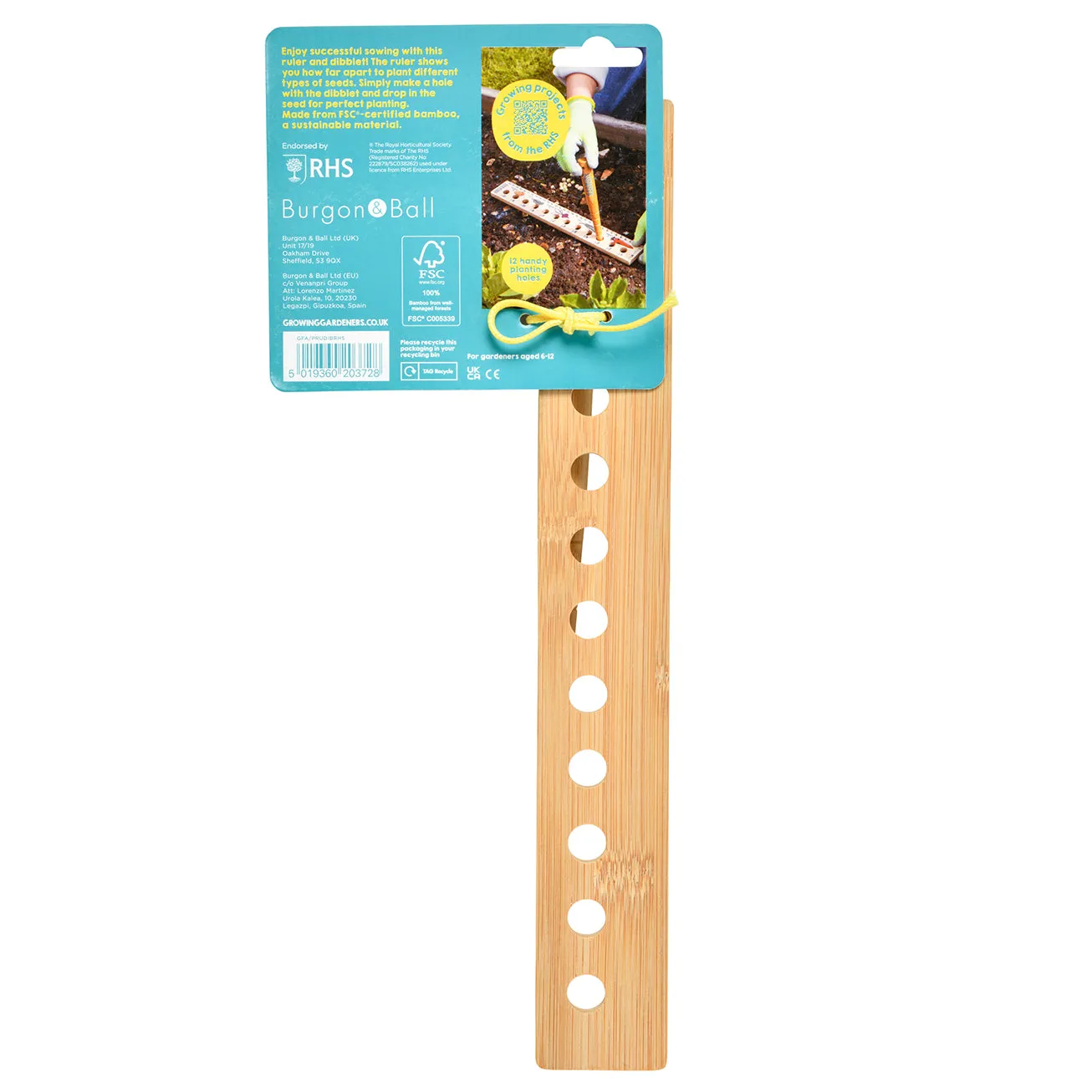 Children's Planting Ruler and Dibber Set - RHS Growing Gardeners