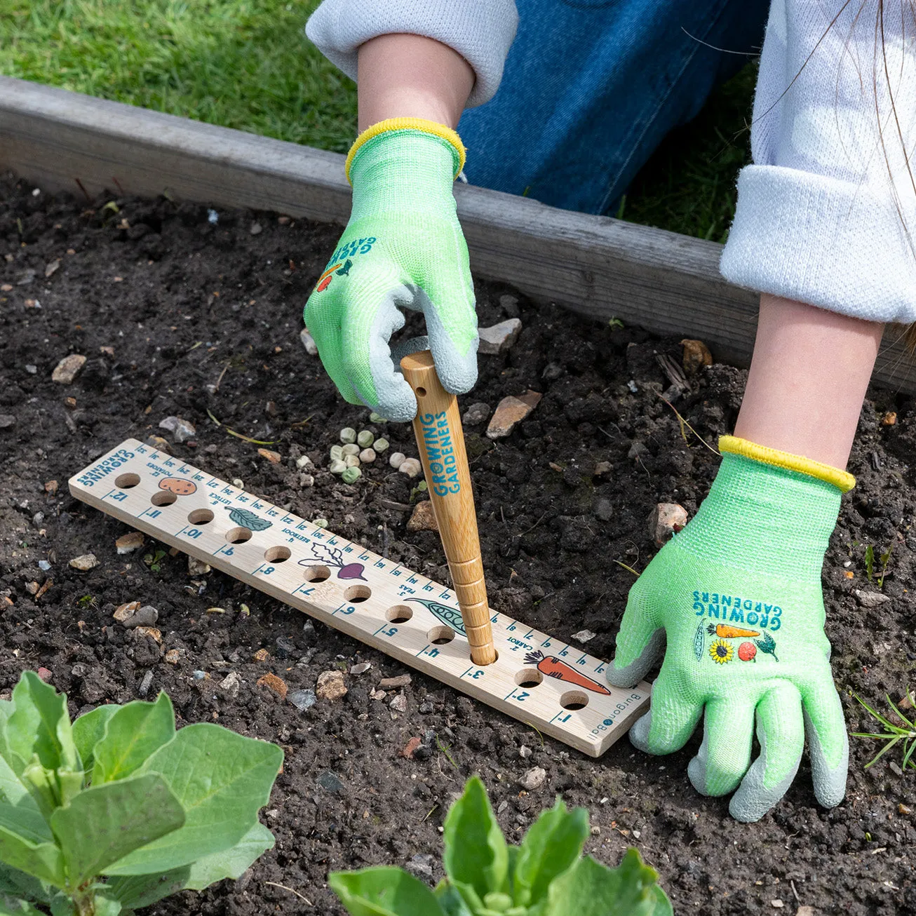 Children's Planting Ruler and Dibber Set - RHS Growing Gardeners