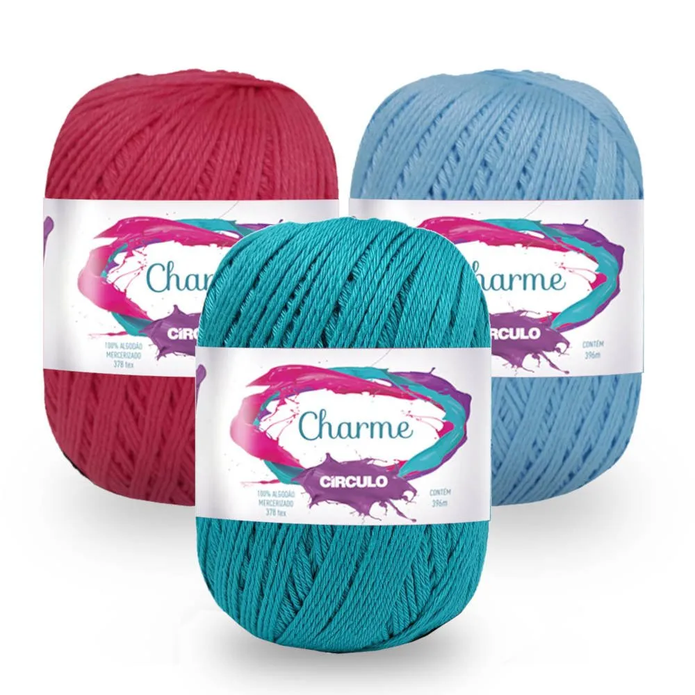 Circulo CHARME 100% Cotton Yarn for Crochet and Knitting, 396m/150g