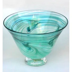 Colored Wave Glass Bowl in Teal by Glass Rocks Dottie Boscamp