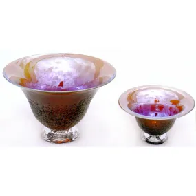 Crackle Glass Bowls in Gold Brown by Glass Rocks Dottie Boscamp