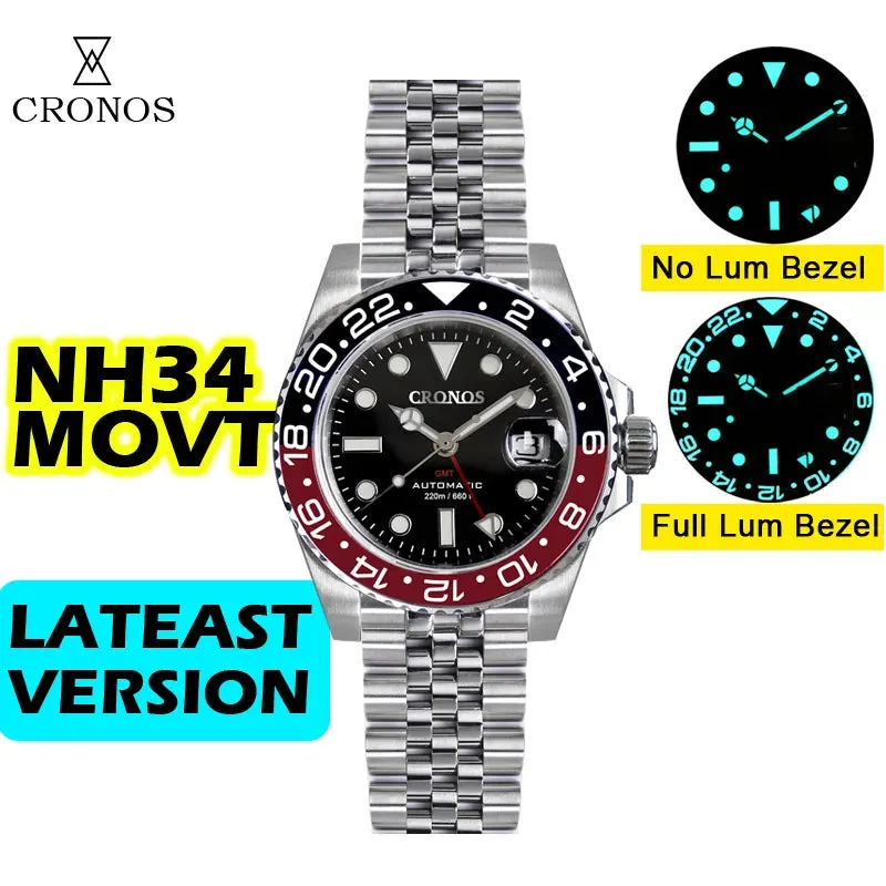 Cronos NH34 GMT Automatic Men Watch L6020