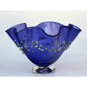 Dew Drops Fluted Glass Bowl in Purple by Glass Rocks Dottie Boscamp