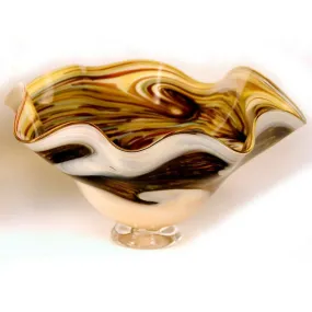 Earth Series Fluted Glass Bowl by Glass Rocks Dottie Boscamp