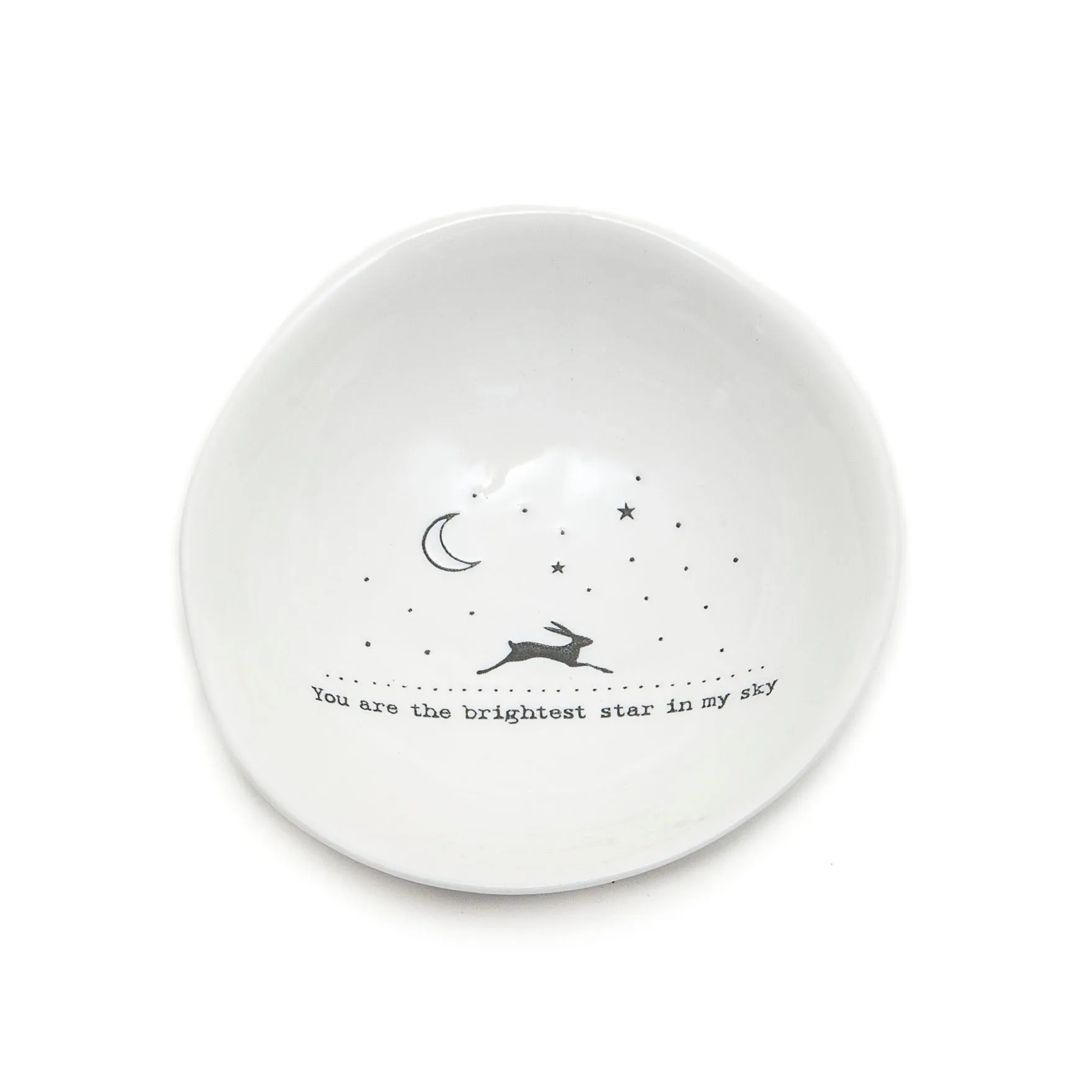 East of India Glazed Medium Porcelain 'You Are the Brightest Star in my Sky' Dish