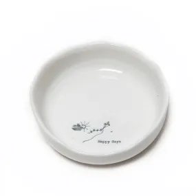 East of India Glazed Wobbly Porcelain 'Happy Days' Trinket Dish