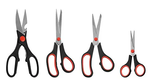 eZthings Scissors Set for Home Crafts and Arts or Office Cutting Projects (Multipurpose Scissors)