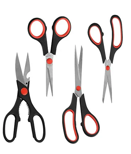 eZthings Scissors Set for Home Crafts and Arts or Office Cutting Projects (Multipurpose Scissors)