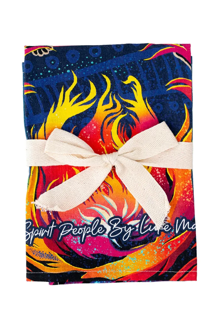 Fire Spirit People Linen Blend Tea Towel