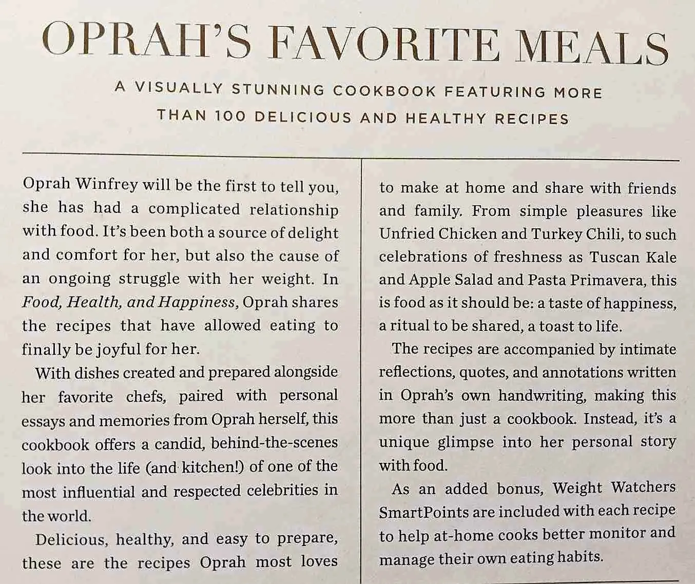 FOOD, HEALTH AND HAPPINESS - Oprah Winfrey