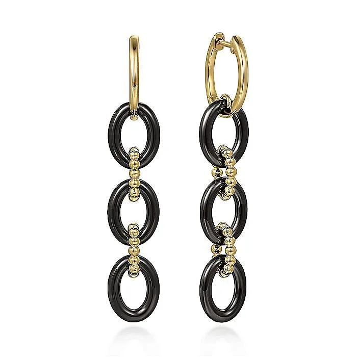 Gabriel & Co Bujukan and Black Ceramic Earrings