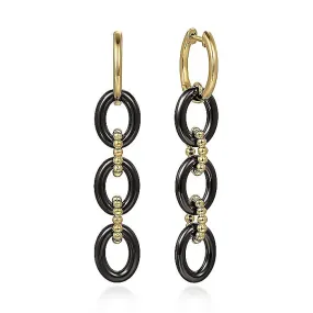 Gabriel & Co Bujukan and Black Ceramic Earrings