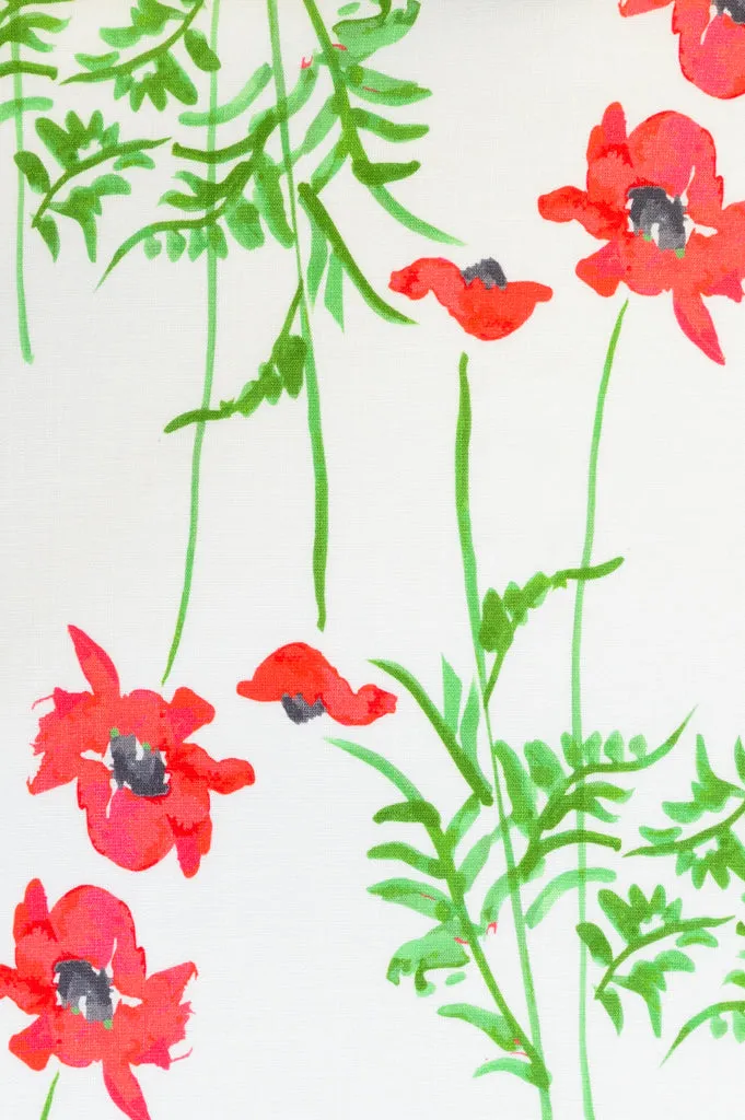 Ginny Tank, Poppies, Linen Bamboo - Final Sale