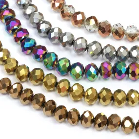 Glass Bead Bundle Metallic Rondelle - 5 Strands