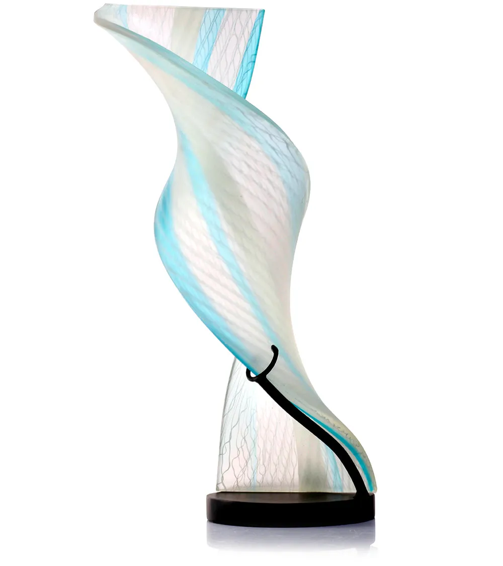 Glass Sculpture "Blue Twist" by Ben Silver