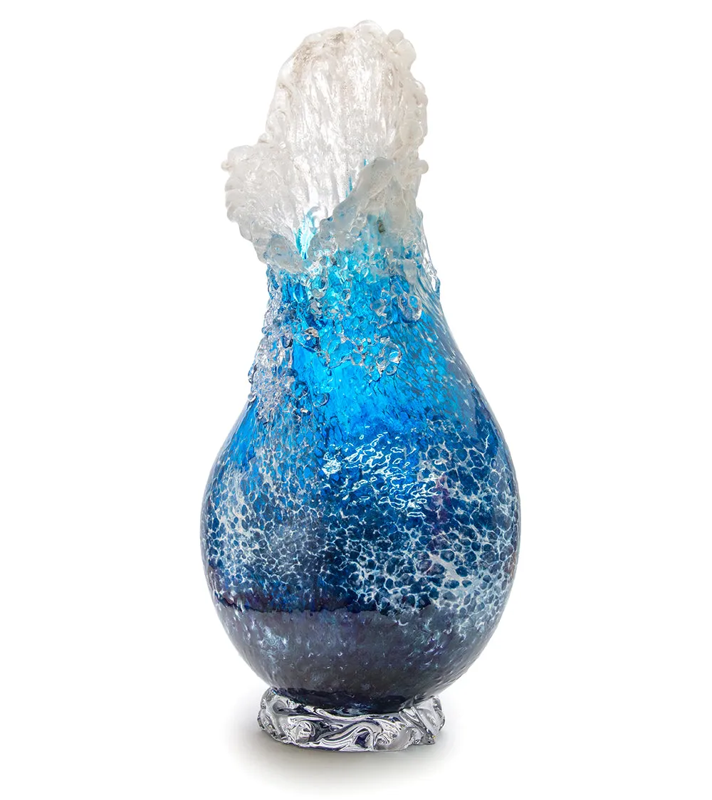 Glass Sculpture  "Kalapana Kai Wave Vase" WV249 by Daniel Moe