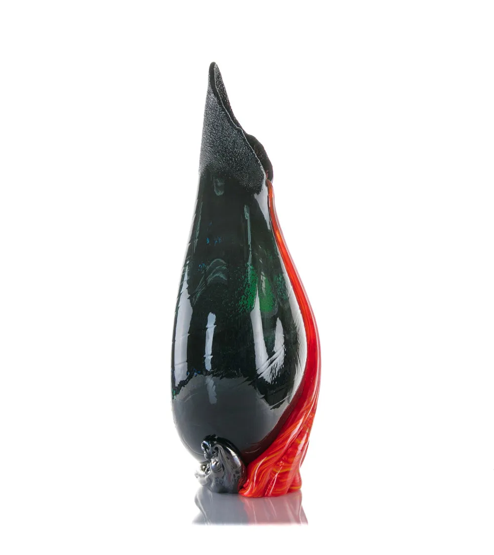 Glass Vessel "Black Lava Trail 2" by Daniel Moe