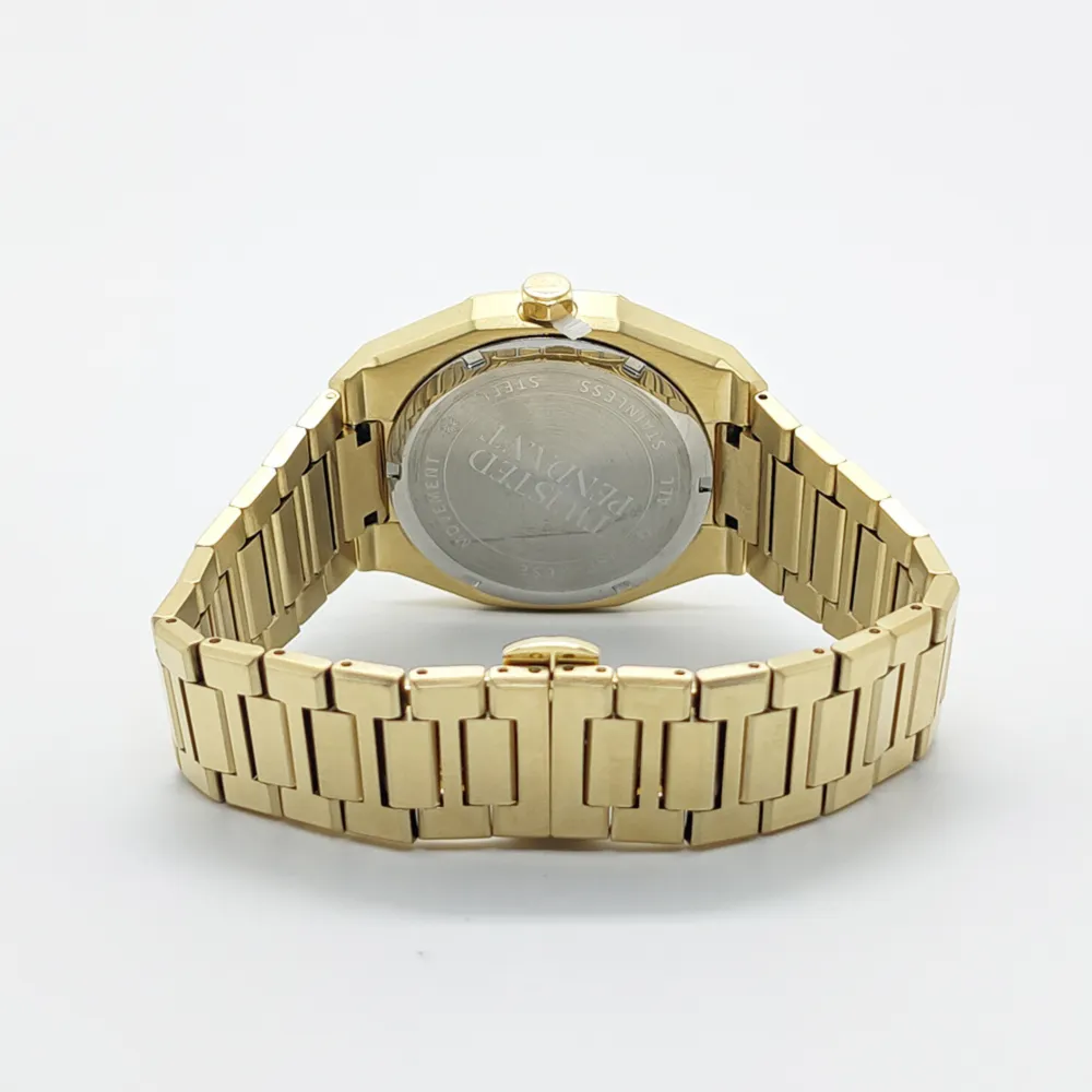 Gold & Black Stainless Steel Watch