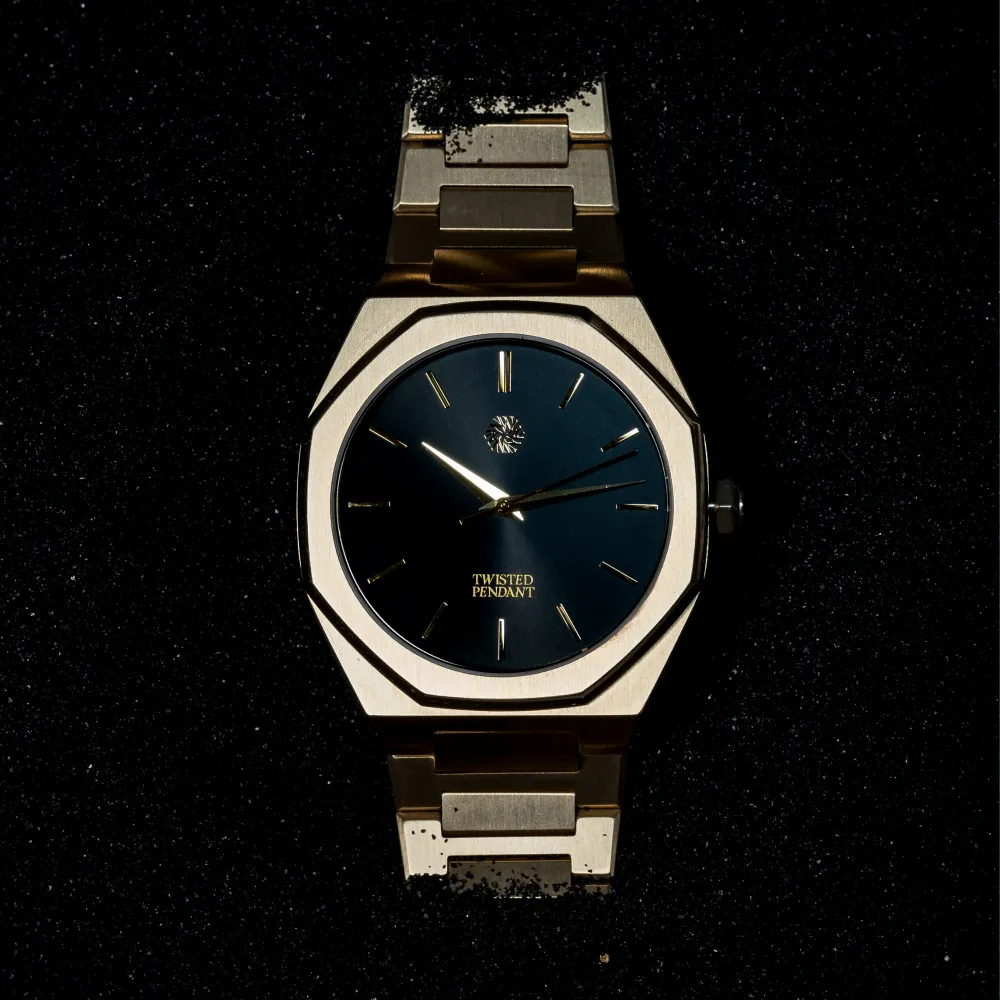 Gold & Black Stainless Steel Watch