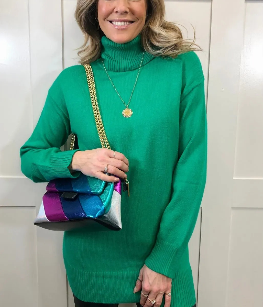 Green Soft Roll Neck Jumper