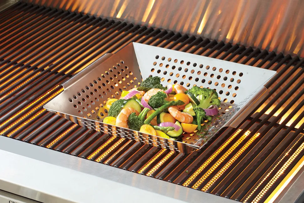 Grill Basket/Wok Sq. 12IN S/S