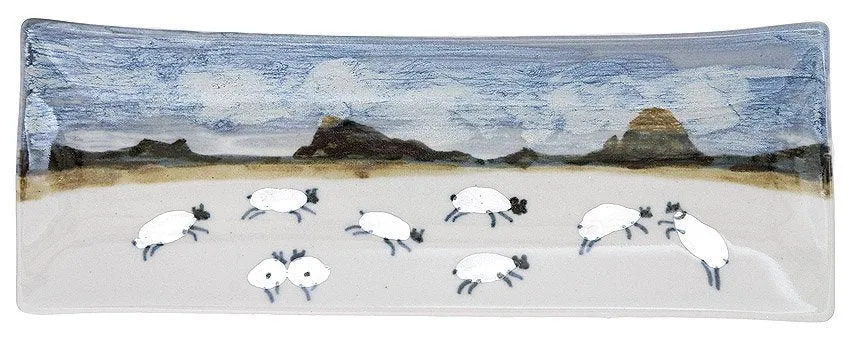 Highland Stoneware Sheep Long Rectangle Dish