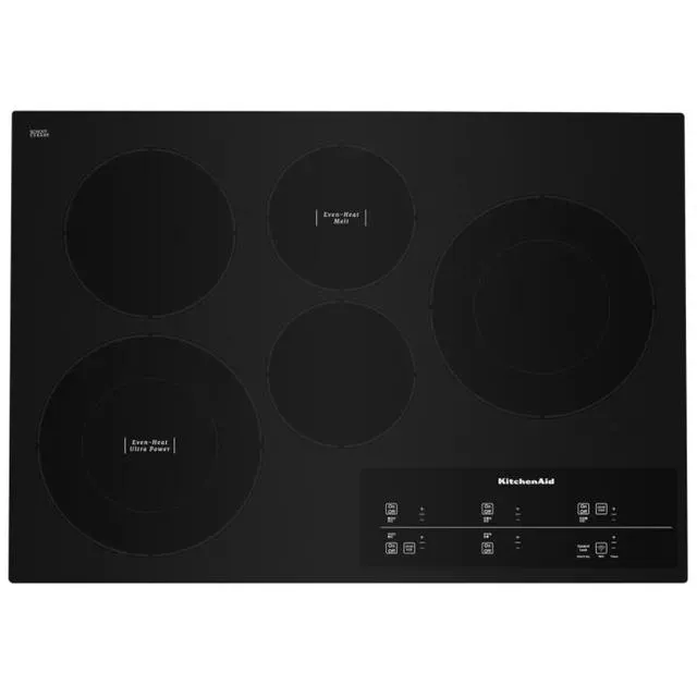 KitchenAid Table de cuisson encastrée électrique de 30 po avec technologie Even-Heat™ KCES950KBL