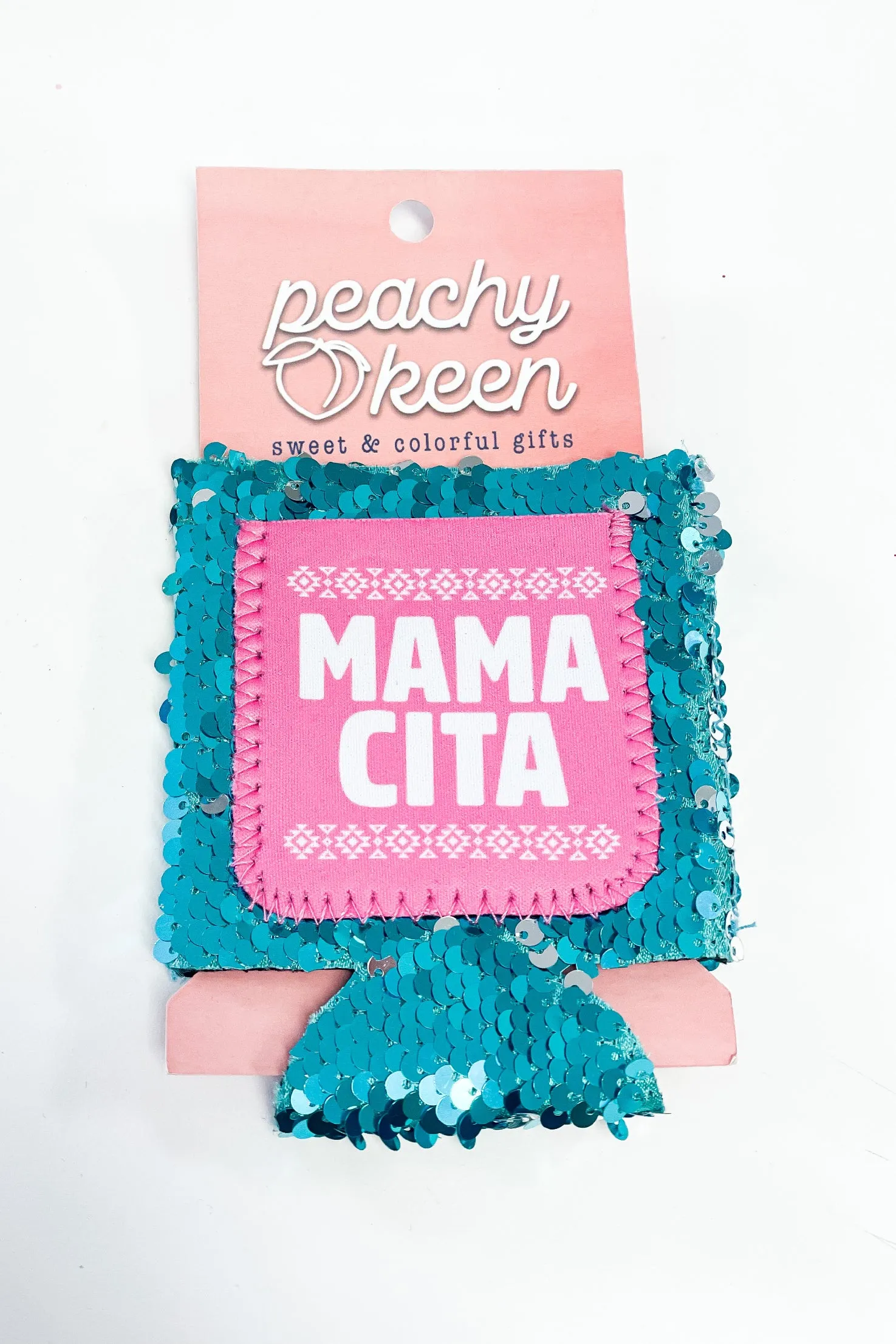 Mamacita Sequin Can Cooler - Turquoise