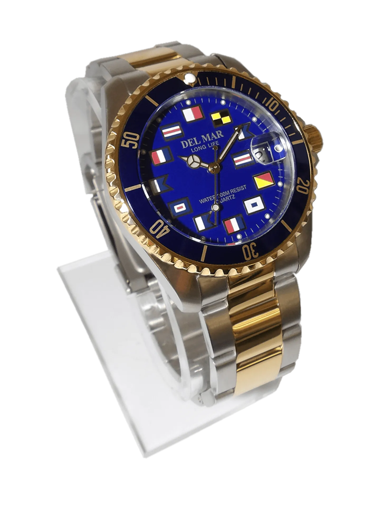 Men's Long Life Nautical Blue Face & Bezel Watch #50407