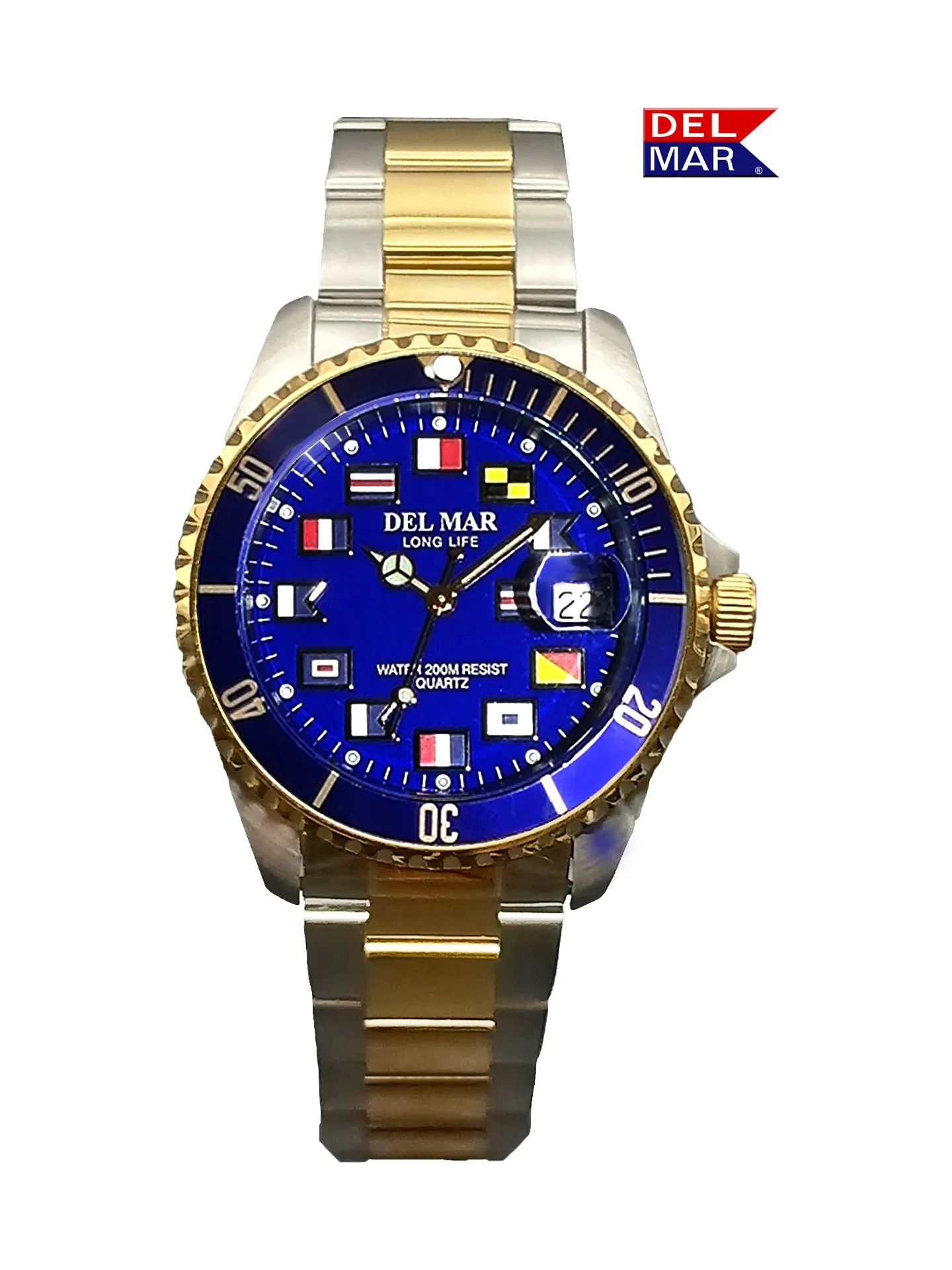 Men's Long Life Nautical Blue Face & Bezel Watch #50407