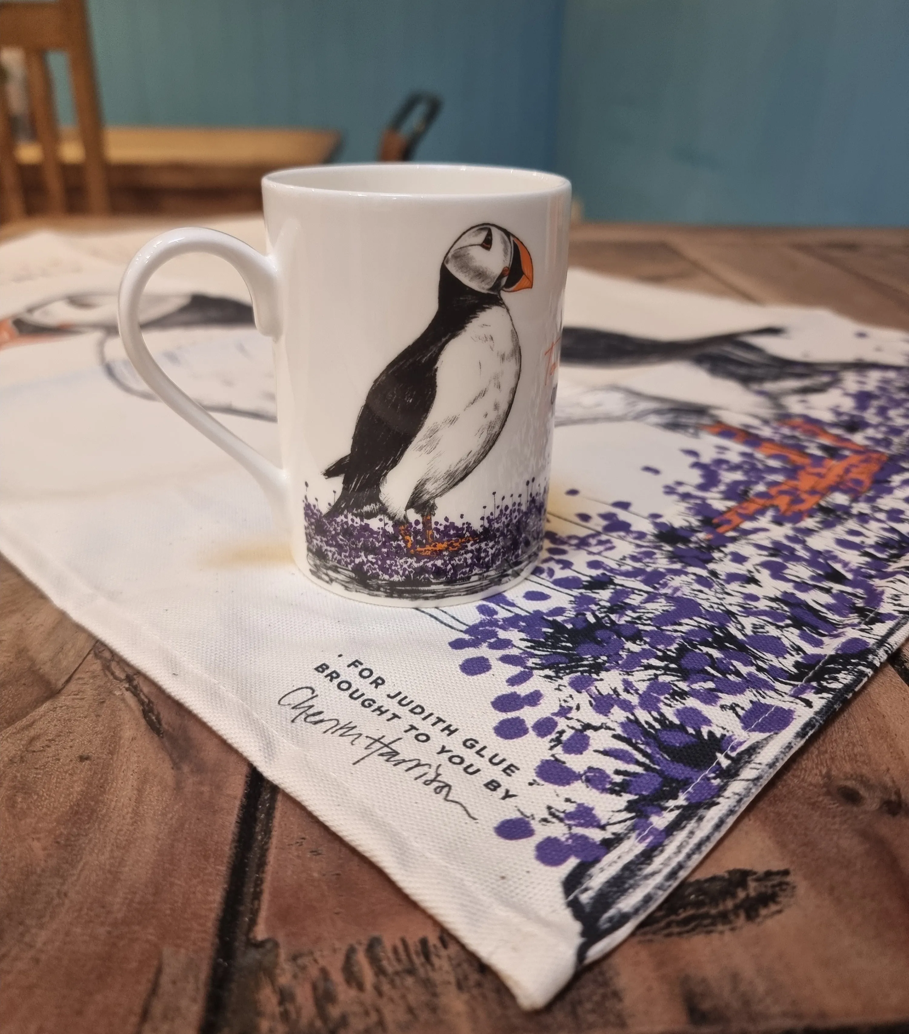 Orkney Tammie Norrie Puffin Bone China Mug