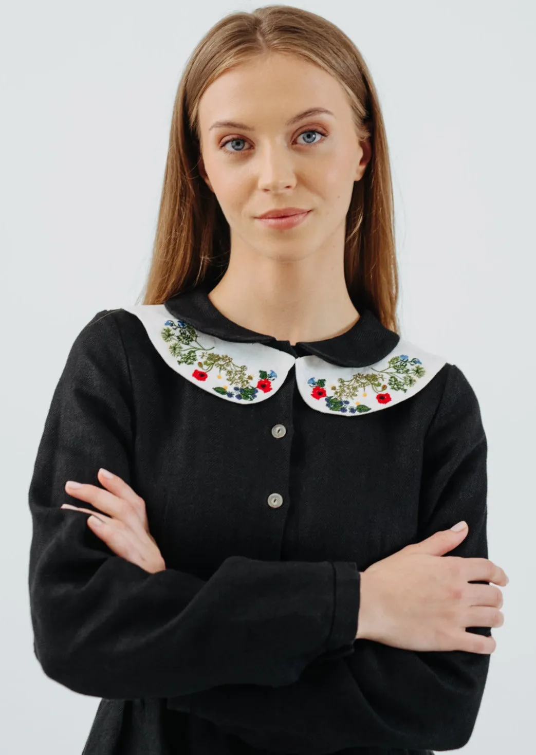 Peter Pan Collar, Garden Embroidery